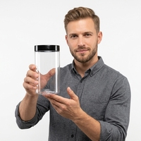 Bouteille vide pour la distribution d'aliments, bouteille transparente en PET avec bouchon en plastique
