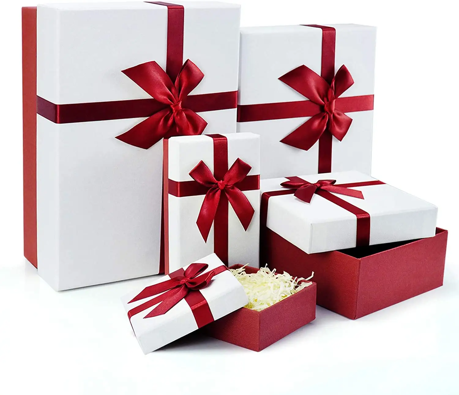 Tapa y Base de cartón rígido con logotipo personalizado impreso, caja de regalo de lujo, regalo de cumpleaños con cinta
