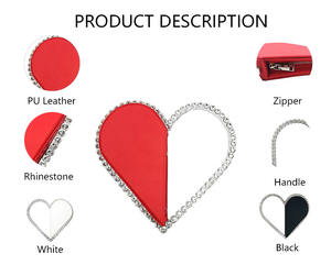 Sac à main de soirée de luxe en cuir PU pour femme, modèle 3141, avec cœur, couleur personnalisée, logo, fabrication en usine - Product Image 2