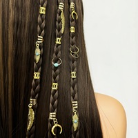31 pièces Anneaux creux électroplaqués en fer doux de style européen et américain pour extensions de cheveux, perruques, dreadlocks et accessoires de bijouterie