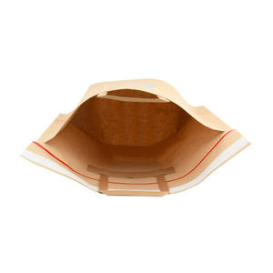 Bolsa de sobres de papel Kraft resellable con cinta doble de comida para llevar con logotipo personalizado con asas planas para enviar ropa - Product Image 2