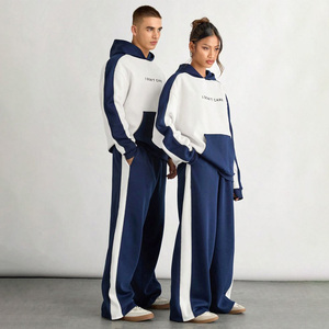 ओएम ओडम अमेरिकी शैली की सड़क ठोस रंग हुडी दो-टुकड़ा सेट, पुरुषों और महिलाओं के लिए सभी मैच जोड़े खाली जॉगिंग सूट - Product Image 1