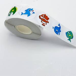 Pegatinas Redondas de Animales Marinos y Terrestres, Pegatinas Autoadhesivas de Dibujos Animados Coloridos para Niños, Regalo de Recompensa para Maestros de Jardín de Infancia - Product Image 3