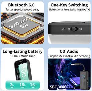 Émetteur-récepteur <span class=keywords><strong>Bluetooth</strong></span> BT200 <span class=keywords><strong>pour</strong></span> 2 appareils, adaptateur audio auxiliaire 3,5 mm, kit voiture <span class=keywords><strong>Bluetooth</strong></span> mains libres portable - Product Image 5