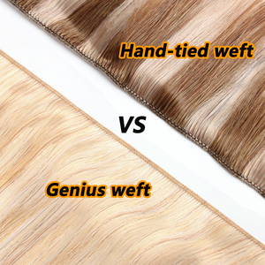 Extensioni per <span class=keywords><strong>capelli</strong></span> europei Raw Virgin Double Drawn Genius, sottili e invisibili, senza ritorno, Genius Weft - Product Image 3
