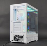 Super White Game Chassis Fast Detached TG Glass Gamer Computer Gaming PC Cabinet Tower Case Steel Construction MicroATX Support