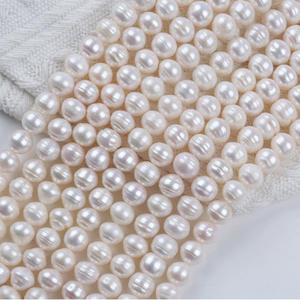 Perles d'eau douce plates blanches de 9-10 mm, perles naturelles, accessoires de bijoux faits à la main, vente en gros de Zhuji, perles en vrac - Product Image 4