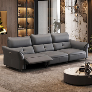 Sofá de Cuero Genuino Foshan, Multifuncional, con Interfaz USB, Ecológico, de Piel de Vacuno de Primera Calidad, Diseño Moderno y Minimalista - Product Image 3
