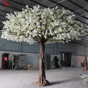 Haute qualité intérieur mariage <span class=keywords><strong>d</strong></span>écoratif grand soie Sakura fleur <span class=keywords><strong>arbre</strong></span> artificiel blanc couleur cerisier fleurs arbres haut de gamme cerisier - Product Image 3