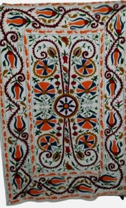 Embroidery Suzani <b>Throw</b> Wall Hanging Boho Home Decor Table Cloth Ethnic <b>Bed</b> <b>Cover</b> Indian Luxury Blanket - Product Image 5