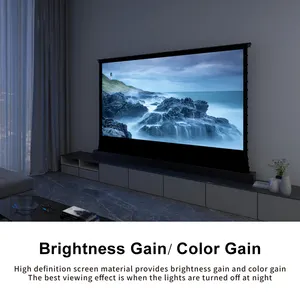 VIVIDSTORM 100 Inch S Electric Floor Screen With Cinema White Screen PVC Material Portable Tv Projector Screen For Cinema