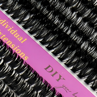 Vente en gros de cils postiches en D, extensions de cils 60D 80D 100D 120D 160D, cils en grappe naturels et épais en fibres synthétiques