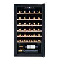 Cave à vin électrique JOSOO sur mesure, noire, intelligente, haute, autoportante, avec porte en verre et écran tactile LCD