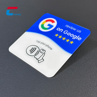 Cartes personnalisées Google Review Card, étanches, en acrylique NFC, épaisseur 1 mm, plaques en acrylique NFC NTAG213 avec adhésif