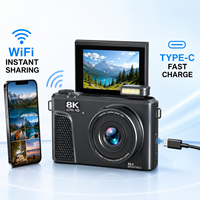 Fotocamera Digitale 88MP 8K con Schermo Flip da 3.0 Pollici a 180°, Zoom 18X, F2.4, WiFi, Selfie, Vlog, Rilevamento Volto, Riconoscimento Scenari AI, Ricarica Rapida Type-C