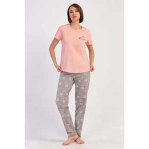 Ensemble de pyjama pour femmes, durable, col rond, manches courtes, ovale, fermeture boutonnée et taille élastique, logo personnalisable pour vêtements de maison - Product Image 4