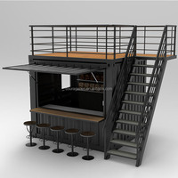 Conteneur modulaire préfabriqué de 30 pieds à double étage, style moderne du milieu du siècle, pour cuisine, restaurant, restauration rapide, café, supermarché, usage extérieur et sur toit