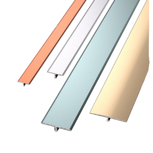 Aluminum <b>Floor</b> <b>Transition</b> <b>Strip</b> Polished Finish Moisture Resistant Minimalist Baseboard Molding for Flooring Accessories - Product Image 1
