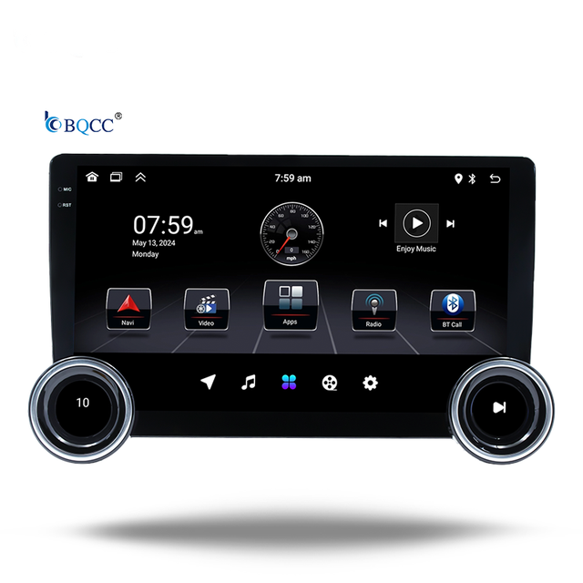 BQCC 10.1\" IPS 2.5D Car Stereo Universal for Mirrorlink Quad Octa Core Android 13 with Carplay WIFI GPS Navigation BT FM Radio