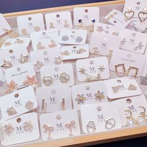<b>Cheap</b> Wholesale Charm Earrings Rhinestone <b>Crystal</b> Drop Bling Zircon Pearl Women's Earrings Set Bulk Jewelry Trendy Anniversary - Product Image 1