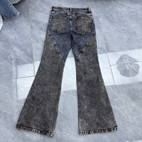 Celana Jeans Wanita Model Mid Rise Flared Vintage - Denim Warna Gelap, Nyaman & Kasual