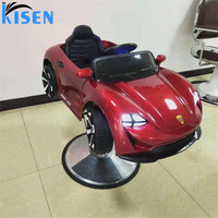 Kisen voiture de haute qualité pas cher salon de coiffure salon de beauté pour enfants chaise de barbier rouge pour enfants avec volant jouet