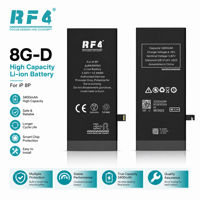 RF4 3400mAh High Capacity Zero Cycle Replacement for Battery OEM Quality for Compatible in Stock for 8G