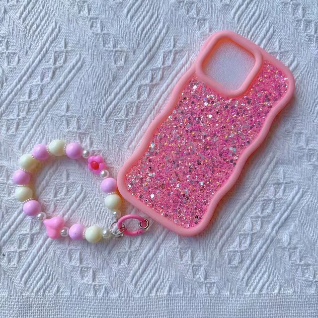 BAILI Factory Colorful Big Wave Tpu Mobile Cover for Vivo Y200/V40pro Glitter Drop Bead Flower Bracelet Wristband Phone case