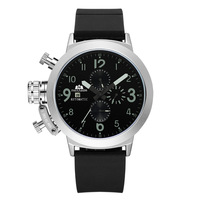 Montre automatique mécanique pour homme, boîtier en alliage, cadran lumineux, 50 mm, calendrier, bracelet en caoutchouc, fermoir caché, étanche 30 m