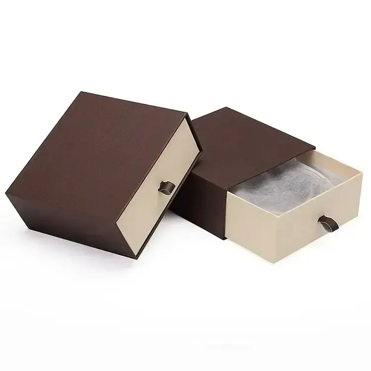 Индивидуальная Высококачественная коричневая маленькая и перерабатываемая Выдвижная подарочная коробка