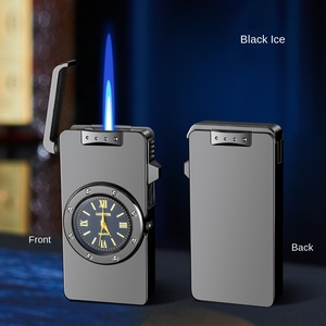 Direct Factory Sales Modern HF647 Inflatable Blue Flame Lighter Metal Drawing Craft Watch Business <strong>Gift</strong> for Giveaways - Product Image 6