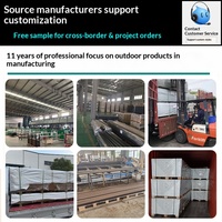 Revêtement de sol extérieur en composite bois-plastique (WPC) pour terrasses et jardins ; Lames de terrasse co-extrudées à grain de bois et à trous ronds ; Résistant à la corrosion