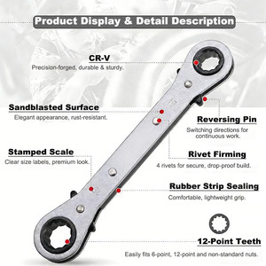 Double-Head Metric <strong>Ratchet</strong> <strong>Wrench</strong> Dual-Directional <strong>Quick</strong> Ring Spanner Chrome Vanadium Steel Labor-Saving Dual-Use Plum <strong>Wrench</strong> - Product Image 4