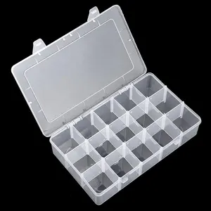 Große 15 Grid Clear Organizer Box Verstellbare Trennwände Kunststoff fach Aufbewahrung behälter für Bastel perlen Schmuck Kleinteile