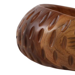Ciotola decorativa in legno di teak, centrotavola rotondo per tavolino da caffè, bancone da cucina, elemento decorativo. - Product Image 6