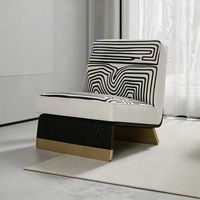 Fauteuil de salon inclinable en cuir de style minimaliste moderne, avec rembourrage en éponge et pieds en métal, pour le salon