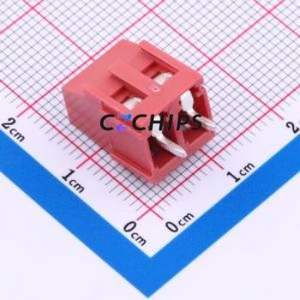 DB128L-5.0-2P-RD-S Screw Terminal Block Through hole Component (THT),P=5mm Connector 1x2P 5mm Red Through Hole - Product Image 2