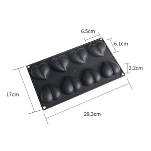 Heart Shape <b>Silicone</b> Cake Mold 8 Cavity DIY Mousse Mold For Valentine's Day <b>Baking</b> - Product Image 5