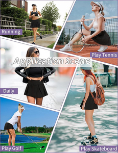 TZ25055RP Ensemble mini-jupe à col licou Contrôle du ventre Ceinture large élastique Logo sur les poches de la doublure avant pour tennis golf usage quotidien - Product Image 4