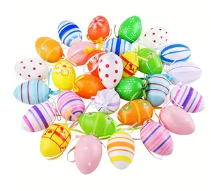 Haupt dekoration Großhandel hängenden Druck Ostern Kunststoff füllbare Eier mit Candy Party Favor Toys