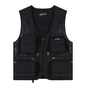 سترة متعددة الجيوب لمعدات التصوير الفوتوغرافي مع شعار مطبوع، سترة للمخرجين والمراسلين وطاقم الإنتاج الإعلامي، مقاسات كبيرة للرجال - Product Image 1