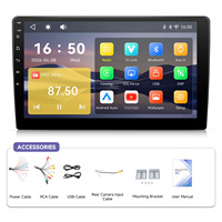 Lecteur MP5 pour voiture Podofo 2 Din 10'' avec CarPlay/Android Auto sans fil, autoradio avec écran tactile IPS, stéréo de voiture BT, OEM, vente en gros d'usine