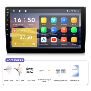 Lecteur MP5 pour voiture Podofo 2 Din 10'' avec CarPlay/Android Auto sans fil, autoradio avec écran tactile IPS, stéréo de voiture BT, OEM, vente en gros d'usine - Product Image 6
