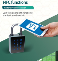 Cadenas intelligent en alliage de zinc avec fonction d'alarme anti-effraction améliorée, mot de passe TTLOCK, carte RFID, clé