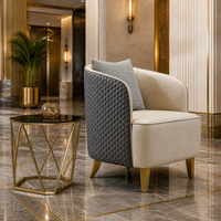 Fauteuil d'appoint moderne en tissu à dossier haut pour salon, appartement, hôtel