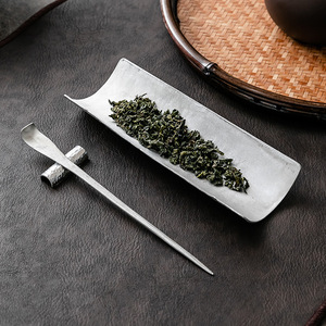 Pure Tin <b>Tea</b> Scoop Handmade Hammered <b>Tea</b> Holder Cylinder Shape <b>Tea</b> Spoon <b>Tea</b> Pillow Kung Fu <b>Tea</b> <b>Set</b> Accessories - Product Image 2