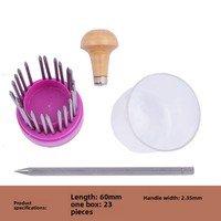 Kit d'outils de pose de perles et de pierres précieuses pour bijoux, avec aiguilles de micro-pavé et gravure, pour or et argent, 12 et 23 aiguilles