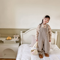 Hiver pour enfants nouveau polyester solide deux couleurs version coréenne de laine d'agneau et cachemire épais surceinture pantalon pour les filles