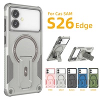 Étuis de téléphone portable de luxe au design sportif, antichute, antichoc, avec support magnétique, en TPU+PC pour Samsung S25 S26 Ultra