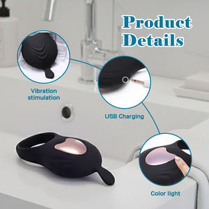 Penisring mit 10 Vibrationsmodi, Ringvibratoren mit Hodenvibration für /Perineum/Hodenstimulation, dehnbarer <span class=keywords><strong>Ring</strong></span> - Product Image 5